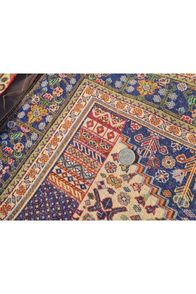 Authentic Hand Knotted Vintage Bijour Wool Area Rug 4.9 x 3.4 Ft (1760 Ger-4) - Image 8