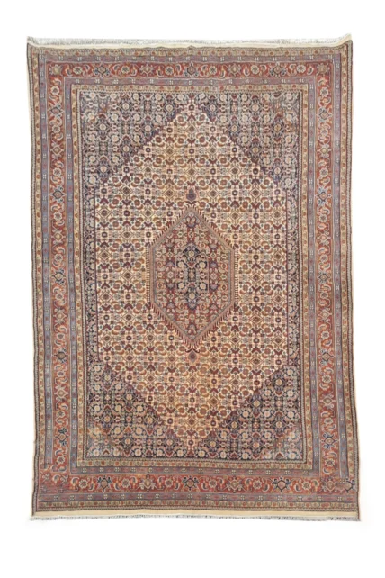Authentic Hand Knotted Vintage Bijour Wool Area Rug 10.0 x 6.7 Ft