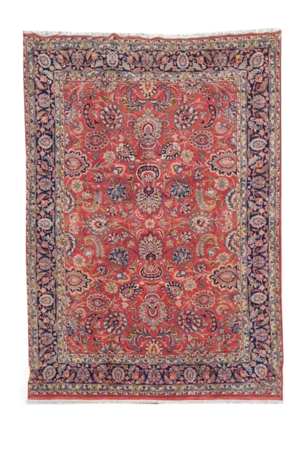Authentic Hand Knotted Vintage Hareez Wool Area Rug 7.11 x 5.5 Ft
