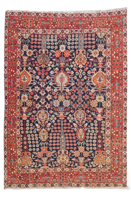 Amazing Hand Knotted Vintage Traditional Tribal Baghtiyaar Wool Area Rug 5.8 x 4.5 Ft