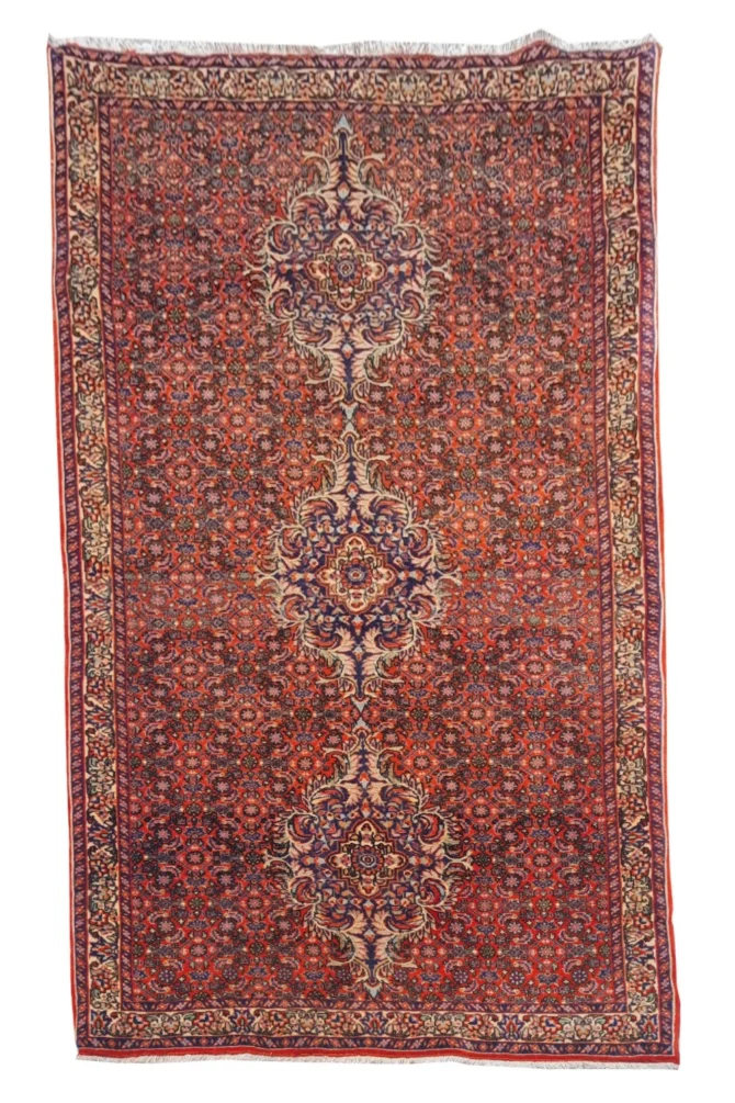 Amazing Hand Knotted Vintage Bijour Wool Area Rug 7 x 3 Ft