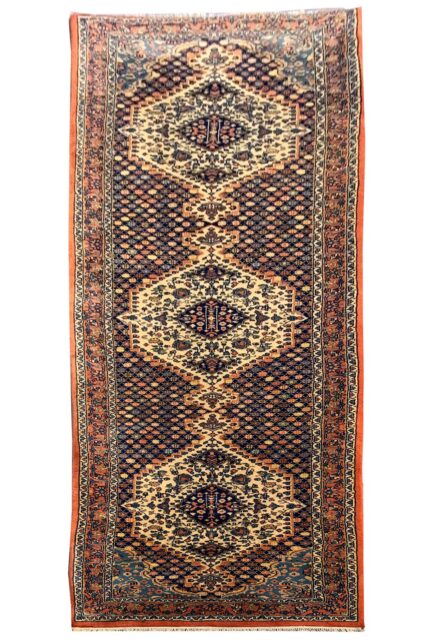 Authentic Hand Knotted Indo Wool Area Runner Rug 11.5 x 3.0 Ft