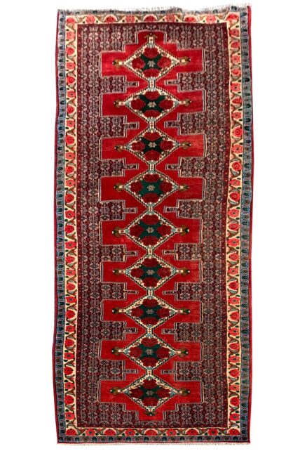 Authentic Hand Knotted Vintage Tabreez Wool Area Runner Rug 9 x 3 Ft