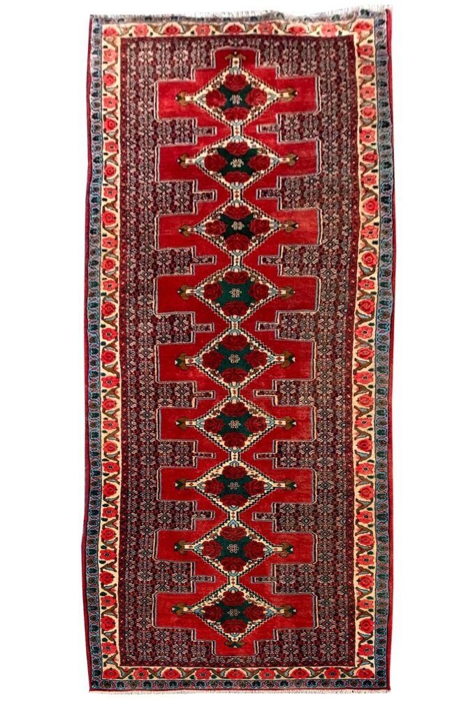 Authentic Hand Knotted Vintage Tabreez Wool Area Runner Rug 9 x 3 Ft