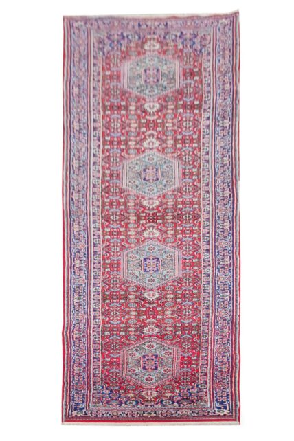 Amazing Hand Knotted Vintage Bijour Wool Area Runner Rug 12 x 3 Ft