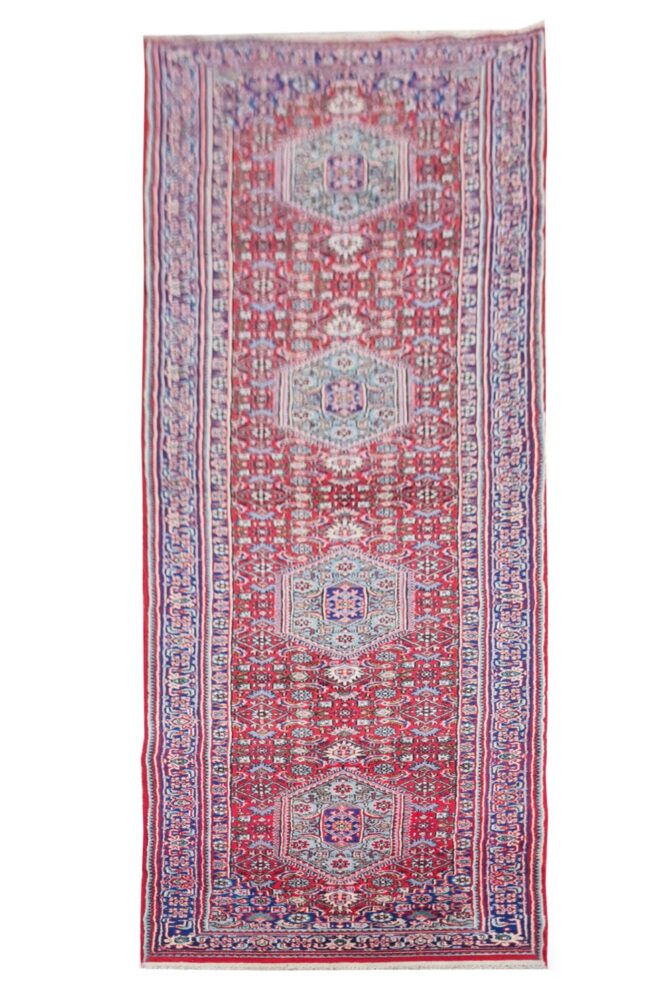 Amazing Hand Knotted Vintage Bijour Wool Area Runner Rug 12 x 3 Ft