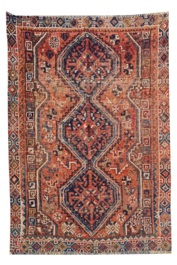 Amazing Hand Knotted Antique Shrz Pictorial Wool Area Rug 5 x 4 Ft