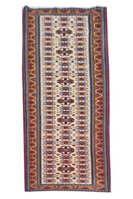 Amazing Hand Knotted Vintage Azarbaijan Wool Area Runner Rug 10.6 x 2.5 Ft
