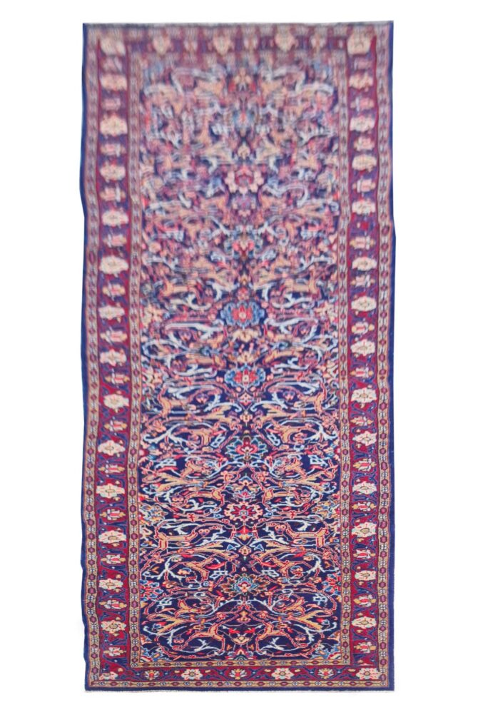 Amazing Hand Knotted Vintage Baghtiyaar Wool Area Runner Rug 13 x 3 Ft