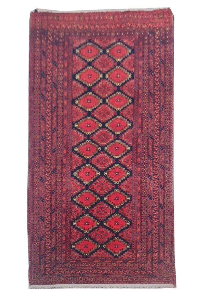 Amazing Hand Knotted Vintage Khuduz Waziri Wool Area Runner Rug 9 x 3 Ft