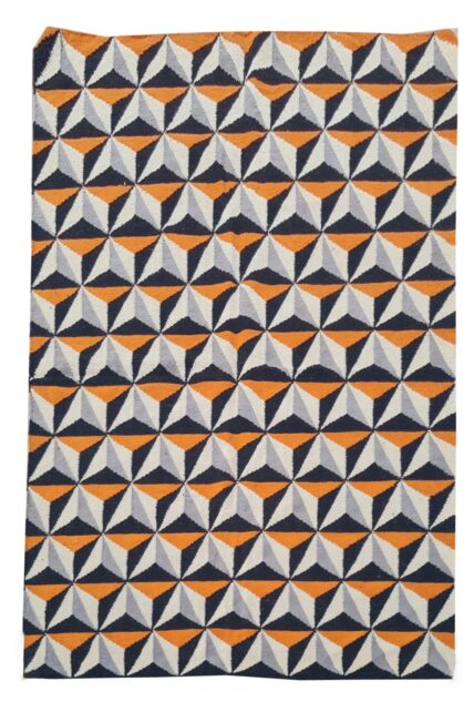 Amazing Hand Knotted Vintage Flat Weave Kilim Wool Area Rug 8 x 5 Ft