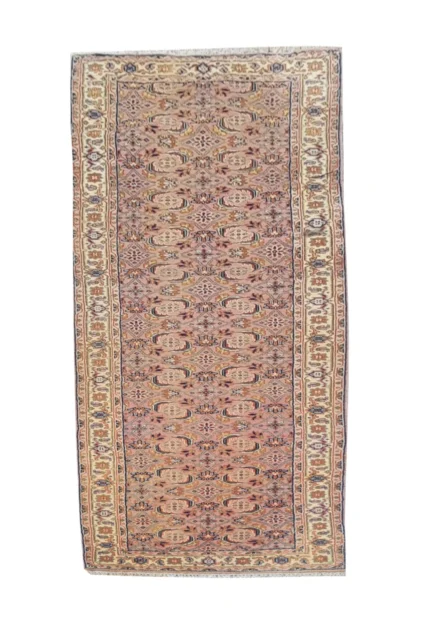Amazing Hand Knotted Vintage Qashoun Wool Area Runner Rug 9.5 x 2.5 Ft