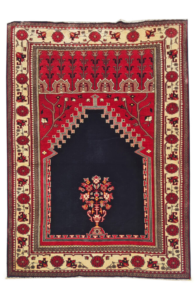 Authentic Hand Knotted Vintage Pakistani Bokhara Jhaldar Wool Area Rug 6 x 4 Ft (920 Ger-4)