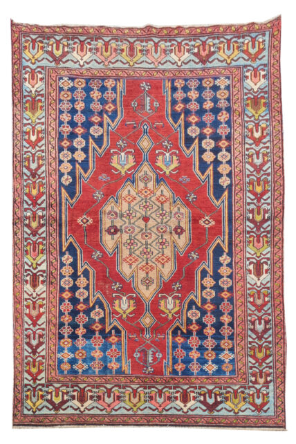 Authentic Hand Knotted Antique Hamidoun Wool Area Rug 6.5 x 4.0 Ft (923 Ger-4)
