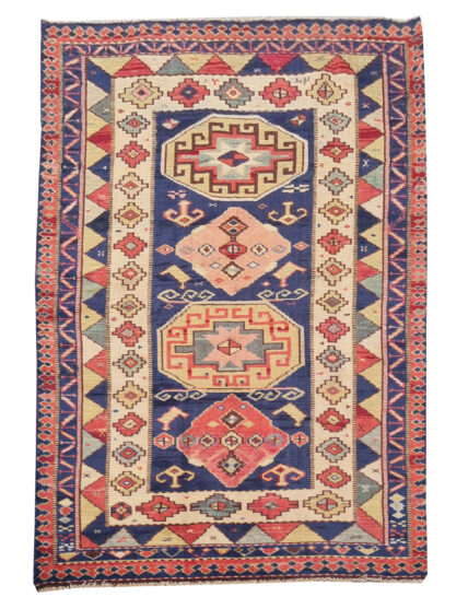 Authentic Hand Knotted Vintage Bulgaria Wool Area Rug 6 x 3 Ft (924 Ger-4)