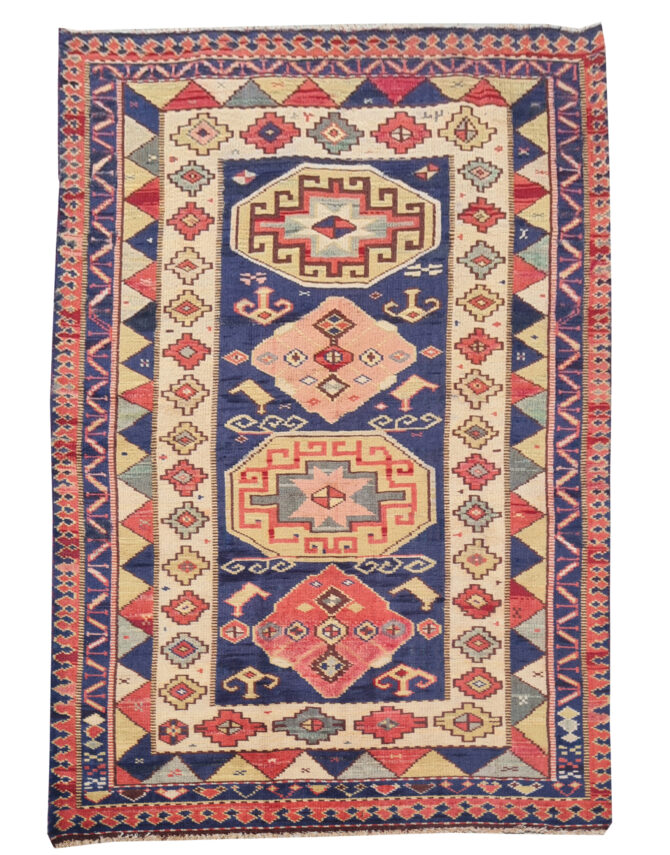 Authentic Hand Knotted Vintage Bulgaria Wool Area Rug 6 x 3 Ft (924 Ger-4)