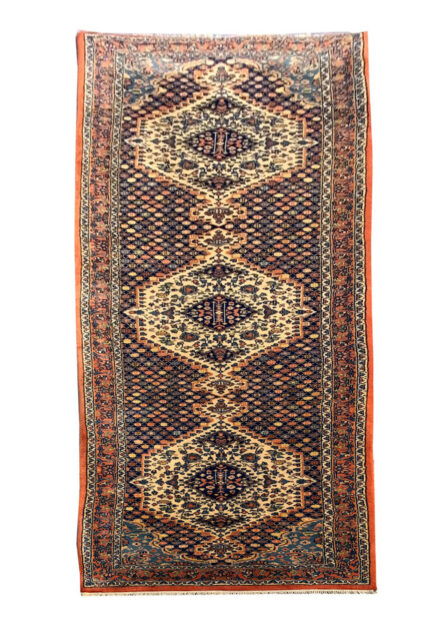 Authentic Hand Knotted Indo Wool Area Runner Rug 11.5 x 3.0 Ft
