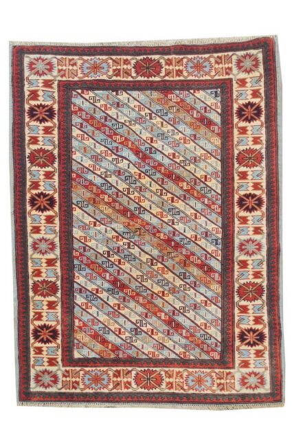 Authentic Hand Knotted Vintage Kurdi Wool Area Rug 6 x 4 Ft
