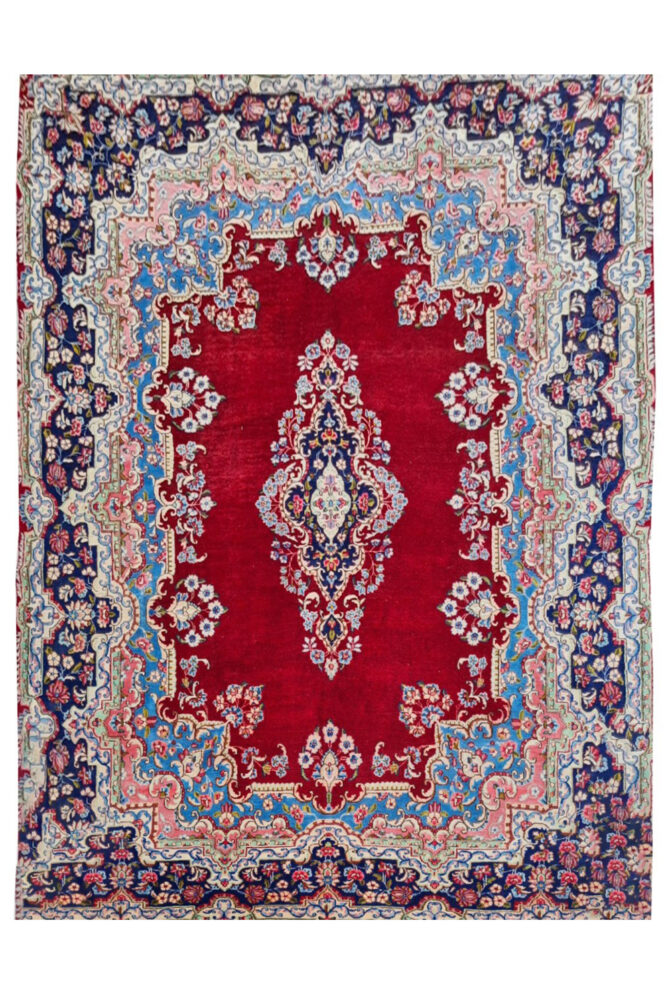 Amazing Hand Knotted Vintage Qirmoun Wool Area Rug 14 x 9 Ft