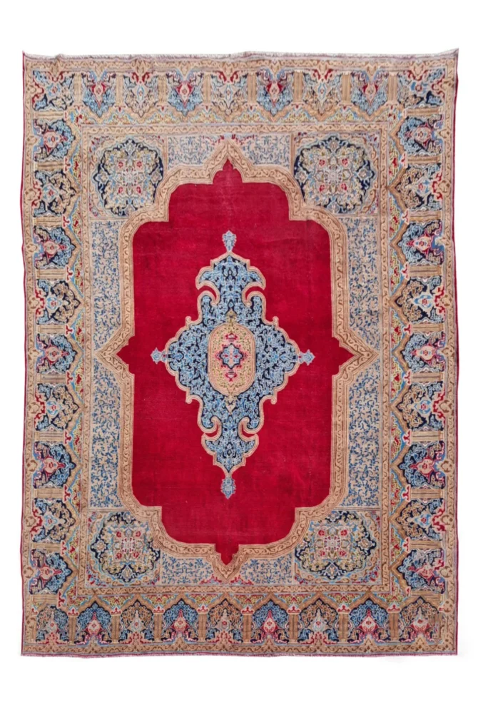Amazing Hand Knotted Vintage Qirmoun Wool Area Rug 13 x 10 Ft