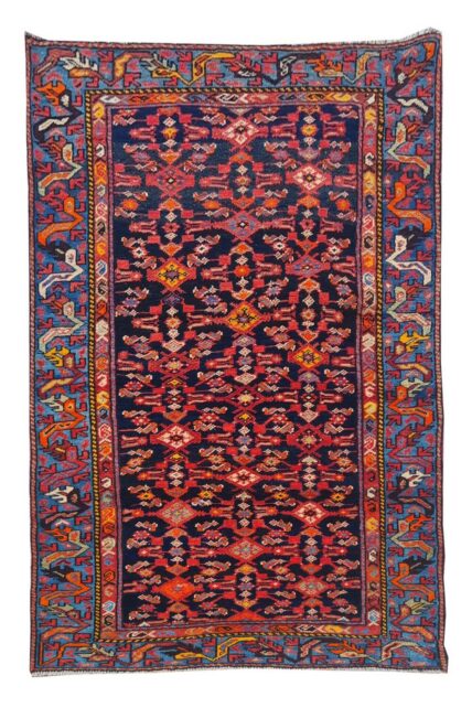 Authentic Hand Knotted Antique Malayaar Wool Area Rug 6 x 3 Ft