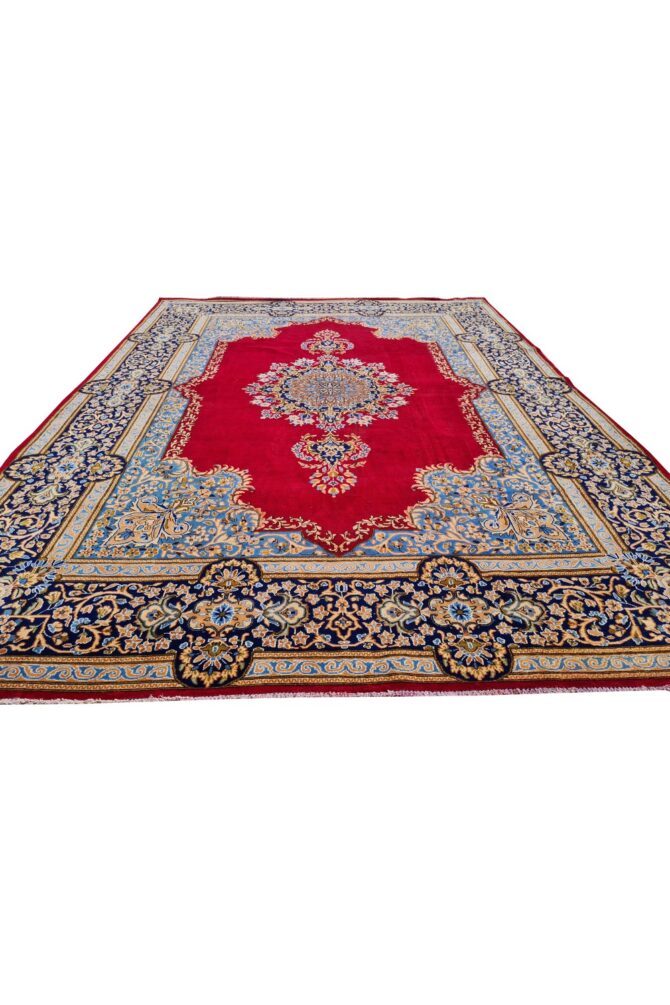 Amazing Hand Knotted Vintage Qirmoun Wool Area Rug 13 x 9 Ft - Image 2