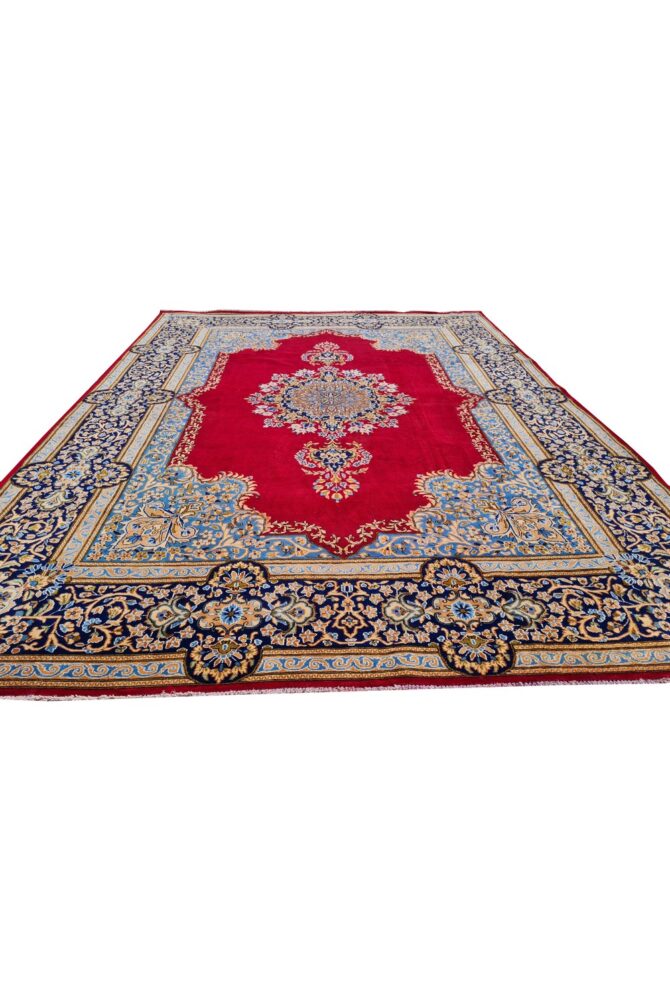 Amazing Hand Knotted Vintage Qirmoun Wool Area Rug 13 x 9 Ft - Image 3