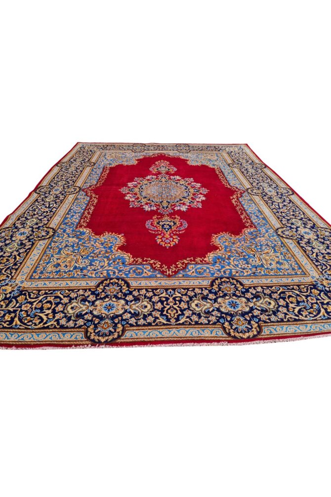 Amazing Hand Knotted Vintage Qirmoun Wool Area Rug 13 x 9 Ft - Image 4