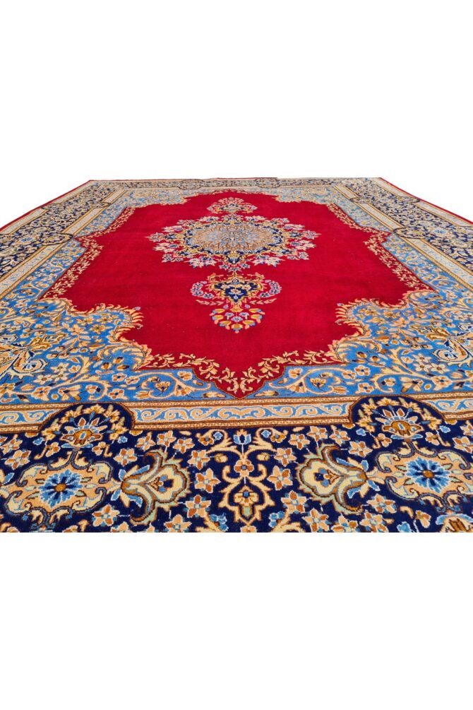 Amazing Hand Knotted Vintage Qirmoun Wool Area Rug 13 x 9 Ft - Image 5