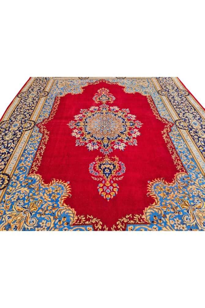 Amazing Hand Knotted Vintage Qirmoun Wool Area Rug 13 x 9 Ft - Image 6