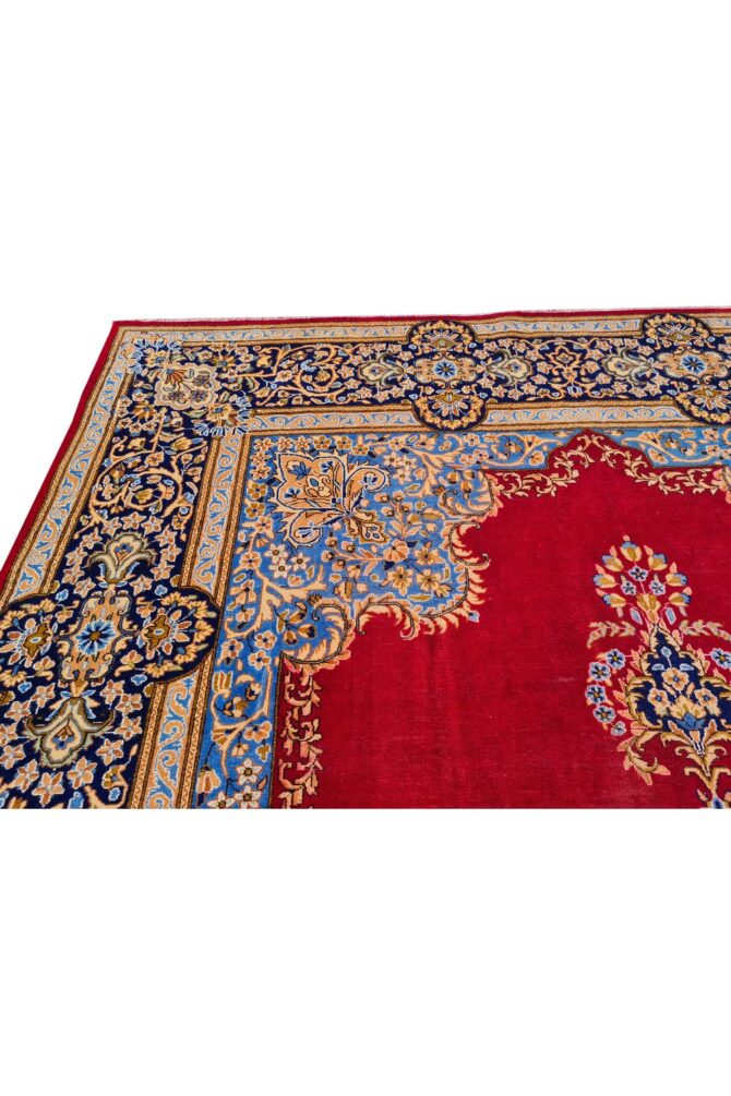 Amazing Hand Knotted Vintage Qirmoun Wool Area Rug 13 x 9 Ft - Image 7