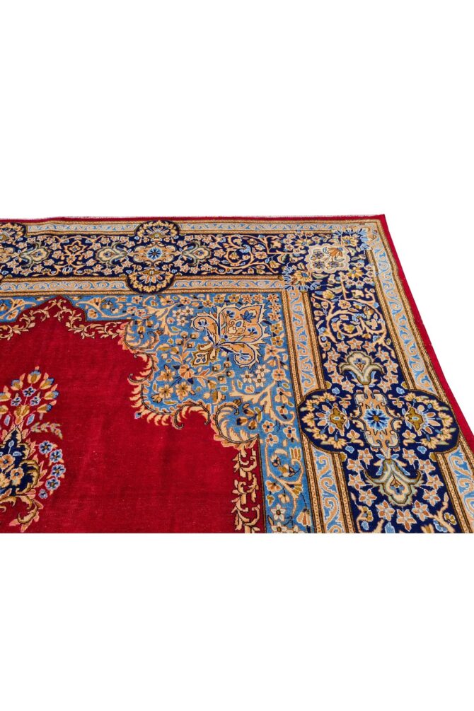 Amazing Hand Knotted Vintage Qirmoun Wool Area Rug 13 x 9 Ft - Image 8
