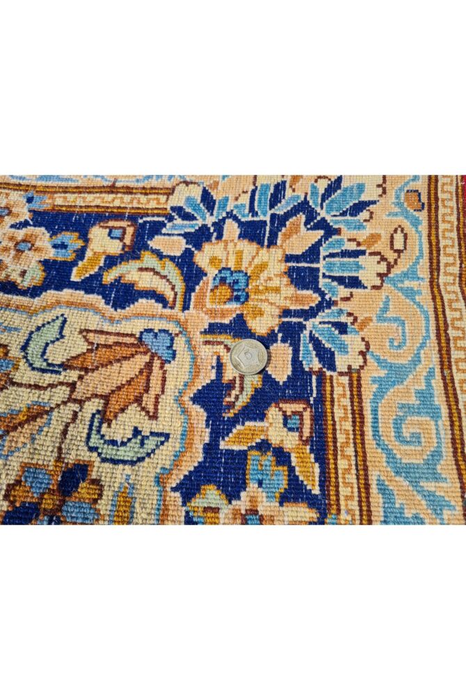 Amazing Hand Knotted Vintage Qirmoun Wool Area Rug 13 x 9 Ft - Image 10