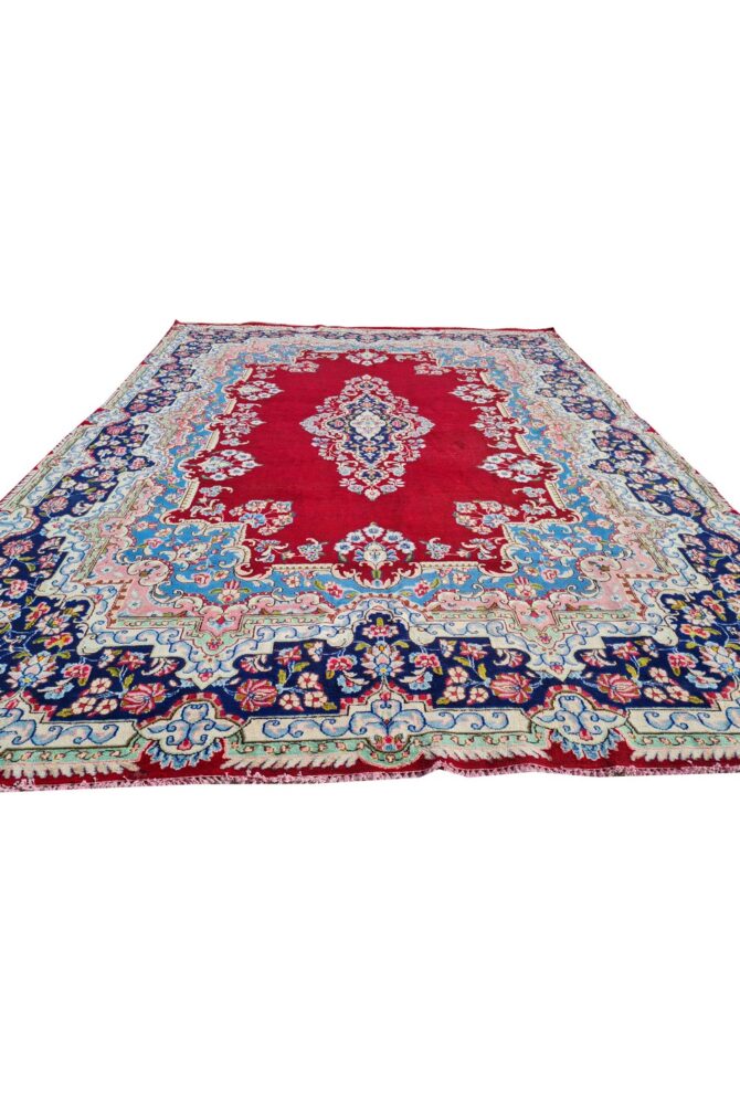 Amazing Hand Knotted Vintage Qirmoun Wool Area Rug 12 x 9 Ft - Image 4