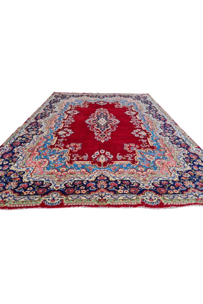 Amazing Hand Knotted Vintage Qirmoun Wool Area Rug 12 x 9 Ft - Image 5