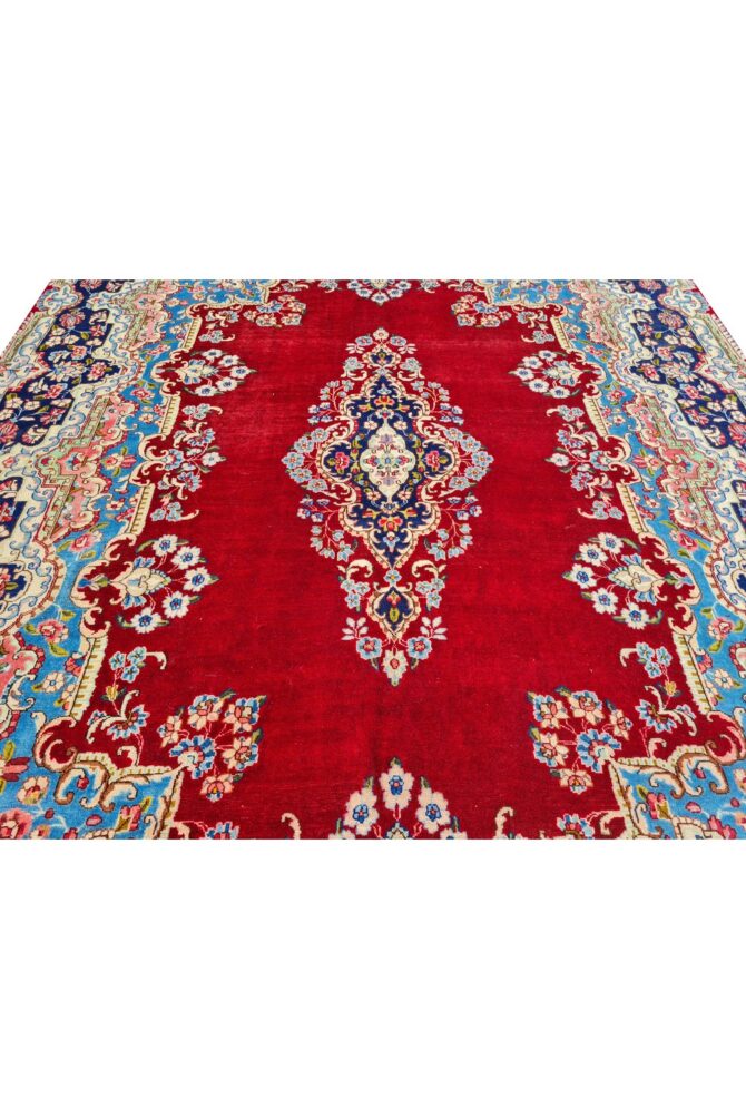 Amazing Hand Knotted Vintage Qirmoun Wool Area Rug 12 x 9 Ft - Image 8