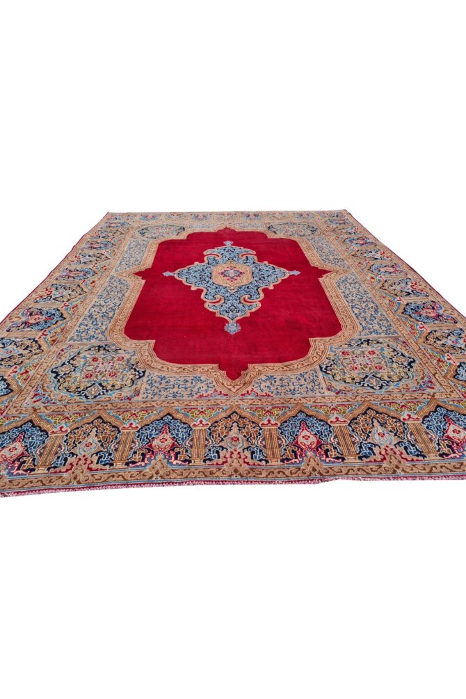 Amazing Hand Knotted Vintage Qirmoun Wool Area Rug 13 x 10 Ft - Image 4
