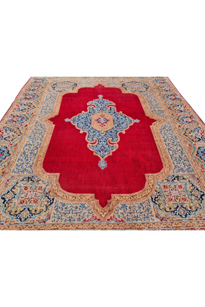 Amazing Hand Knotted Vintage Qirmoun Wool Area Rug 13 x 10 Ft - Image 6
