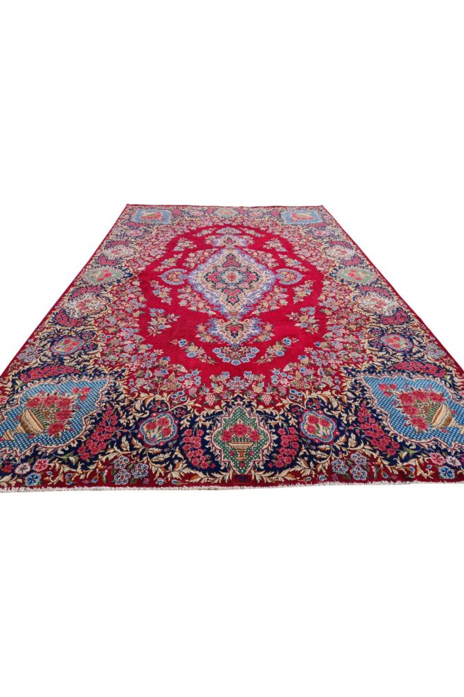 Amazing Hand Knotted Vintage Qirmoun Wool Area Rug 14 x 9 Ft - Image 2