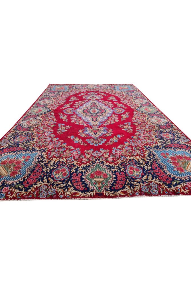 Amazing Hand Knotted Vintage Qirmoun Wool Area Rug 14 x 9 Ft - Image 3