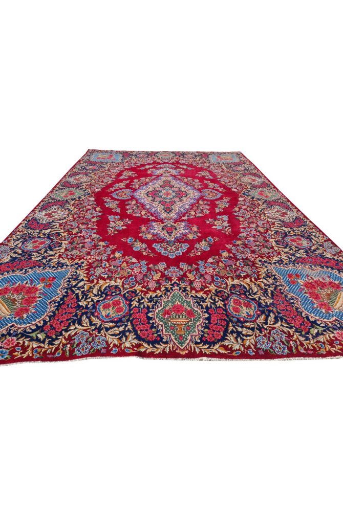 Amazing Hand Knotted Vintage Qirmoun Wool Area Rug 14 x 9 Ft - Image 5