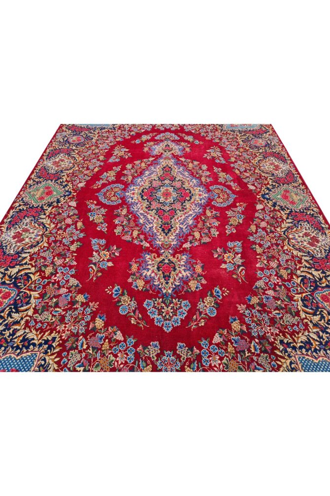 Amazing Hand Knotted Vintage Qirmoun Wool Area Rug 14 x 9 Ft - Image 7