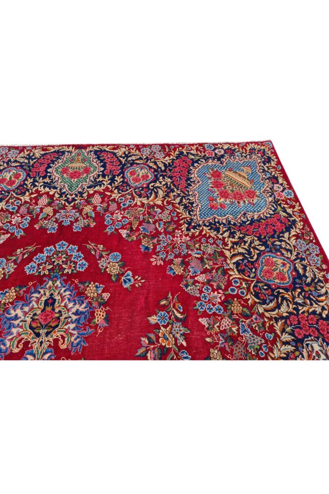 Amazing Hand Knotted Vintage Qirmoun Wool Area Rug 14 x 9 Ft - Image 9
