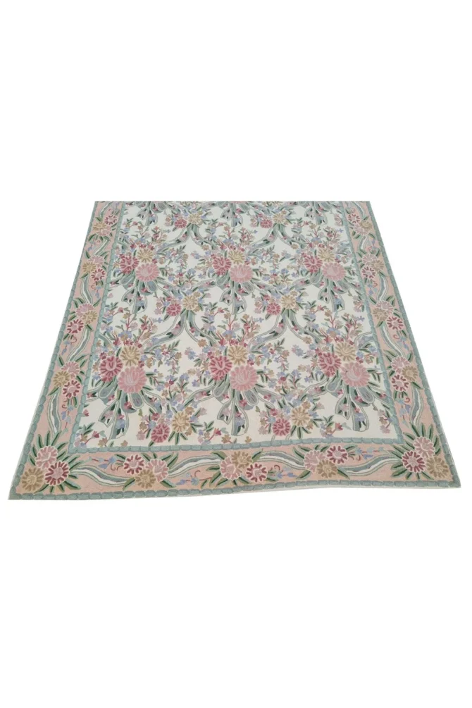 Hand Embroidered Needlework Vintage Kashmiri Textile Wall Hanging 8 x 5 Ft - Image 7