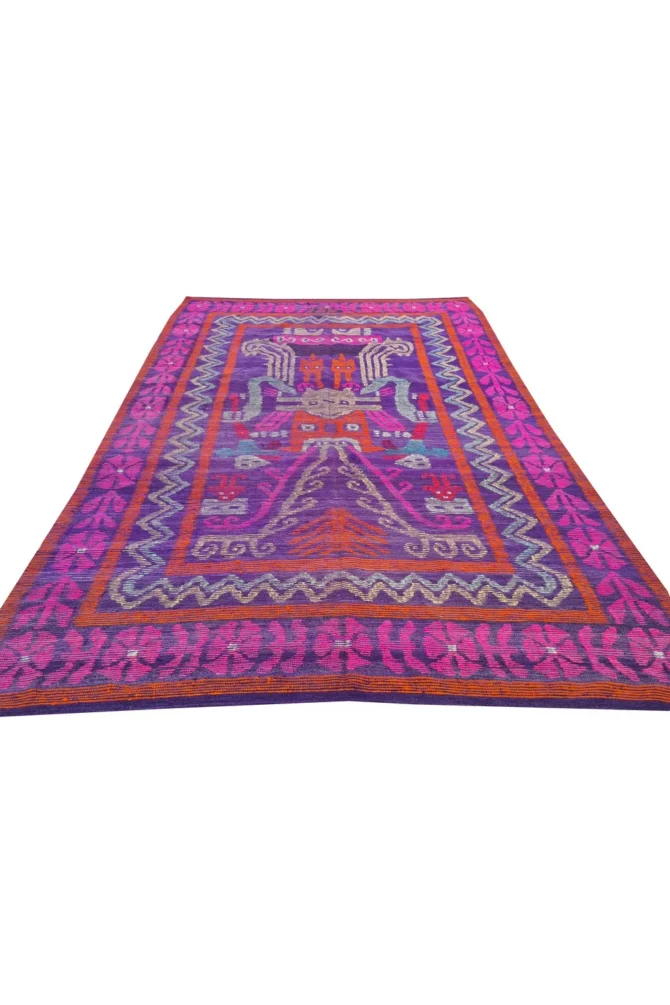 Amazing Hand Knotted Vintage Flat Weave Kilim Kilm Wool Area Rug 8 x 6 Ft - Image 2
