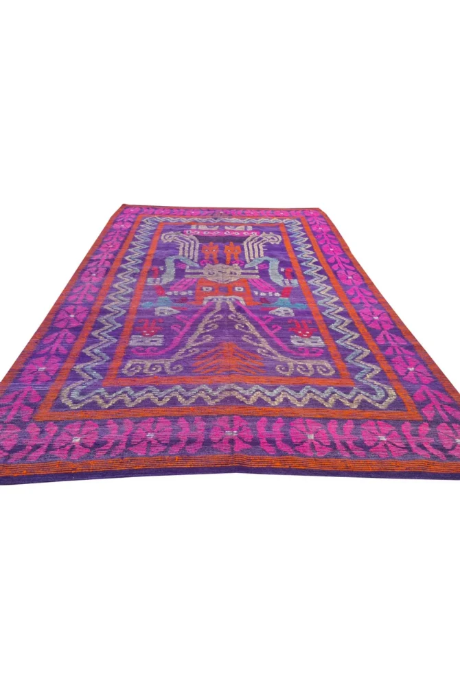 Amazing Hand Knotted Vintage Flat Weave Kilim Kilm Wool Area Rug 8 x 6 Ft - Image 3