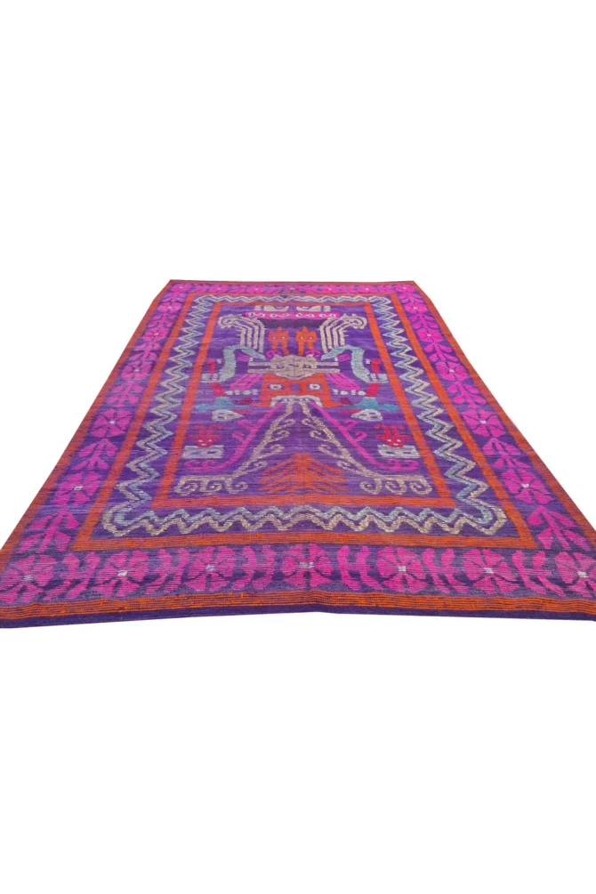 Amazing Hand Knotted Vintage Flat Weave Kilim Kilm Wool Area Rug 8 x 6 Ft - Image 4