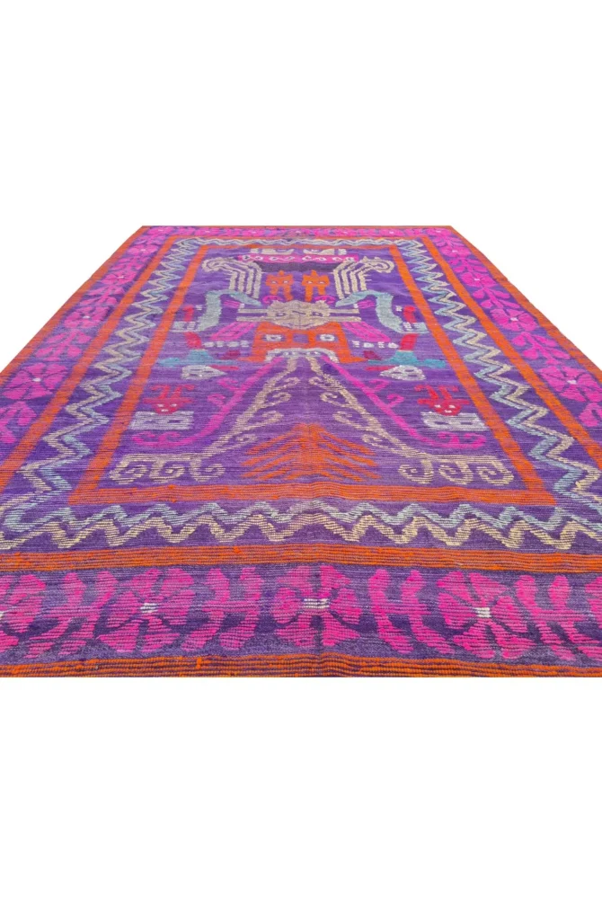 Amazing Hand Knotted Vintage Flat Weave Kilim Kilm Wool Area Rug 8 x 6 Ft - Image 5