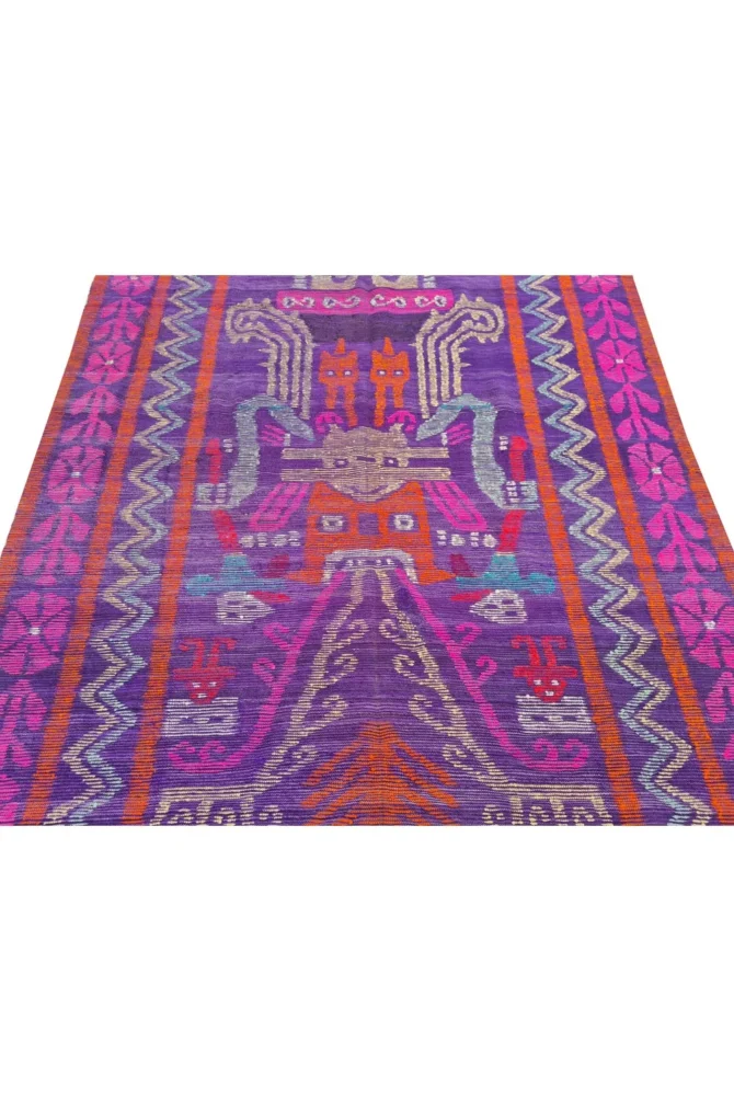 Amazing Hand Knotted Vintage Flat Weave Kilim Kilm Wool Area Rug 8 x 6 Ft - Image 6