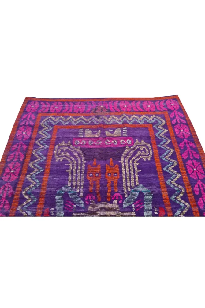 Amazing Hand Knotted Vintage Flat Weave Kilim Kilm Wool Area Rug 8 x 6 Ft - Image 7
